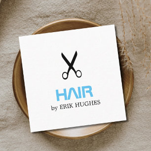 Tarjeta De Visita Cuadrada Elegante Estilista de Pelo Minimalista Moderno