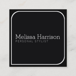 Tarjeta De Visita Cuadrada Elegante estilista profesional de la plaza negra m