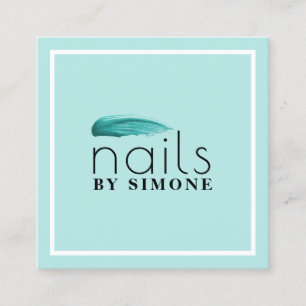 Tarjeta De Visita Cuadrada Elegante estilo minimalista de esmalte de uñas tu