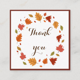 Tarjeta De Visita Cuadrada Elegante Fall Leaf Gracias Al Cliente Apreciación