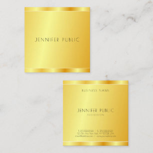 Tarjeta De Visita Cuadrada Elegante Falso Oro Personalizado Moderno Profesion