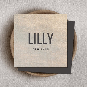 Tarjeta De Visita Cuadrada Elegante Faux Gold Texture Moda Luxury