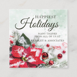 Tarjeta De Visita Cuadrada Elegante Festividad de Navidades Corporativos de l