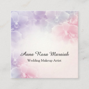 Tarjeta De Visita Cuadrada *~* Elegante flor de maceta rosada foto