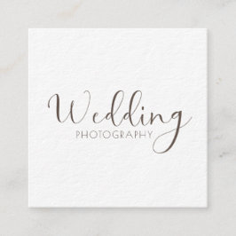 Tarjeta De Visita Cuadrada Elegante fotógrafo Boda moderado y blanco