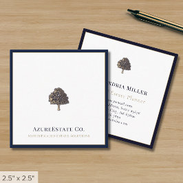 Tarjeta De Visita Cuadrada Elegante frontera azul de la Marina Profesional