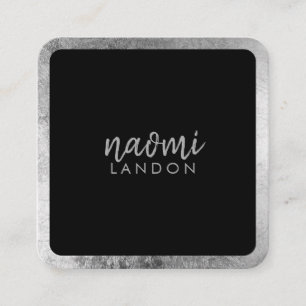 Tarjeta De Visita Cuadrada Elegante gris plateado moderno cuadrado minimalist