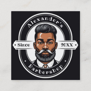 Tarjeta De Visita Cuadrada Elegante hombre afroamericano personalizado