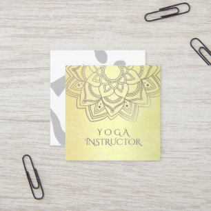 Tarjeta De Visita Cuadrada Elegante Instructor de Meditación YOGA Mandala Flo