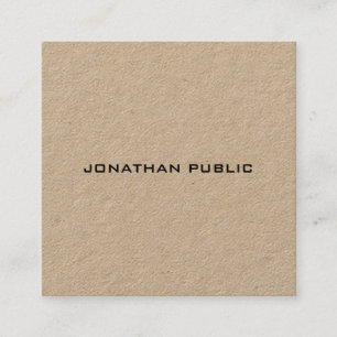 Tarjeta De Visita Cuadrada Elegante Kraft Paper Profesional Lujo Moderno