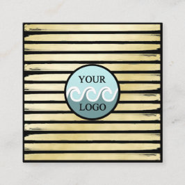 Tarjeta De Visita Cuadrada Elegante logo personalizado Relieve metalizado neg