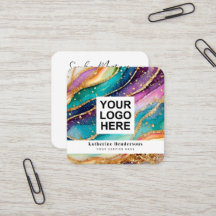 Elegante Logotipo de Código QR y Agata Arcoíris co