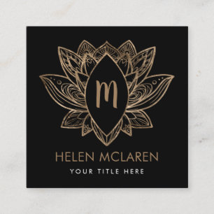 Tarjeta De Visita Cuadrada Elegante Loto de Lujo