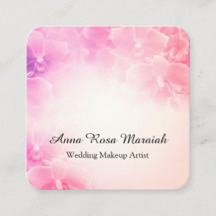 Tarjeta De Visita Cuadrada *~* Elegante Macrofoto Rosa Floral. Rosa