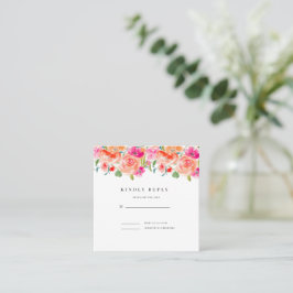 Tarjeta De Visita Cuadrada Elegante matrimonio de flores silvestres RSVP