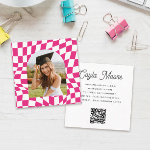 Tarjeta De Visita Cuadrada Elegante medio social controlado o foto de graduac