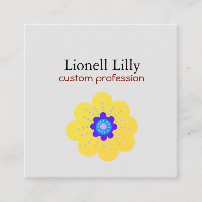 Tarjeta De Visita Cuadrada Elegante Minimal Personalizado  (Anverso)