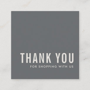 TARJETA DE VISITA CUADRADA ELEGANTE MINIMAL SIMPLE GRIS DE BLANCO GRACIAS