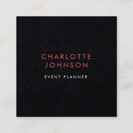 Tarjeta De Visita Cuadrada Elegante minimalista del planificador de eventos
