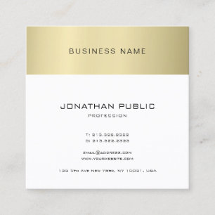 Tarjeta De Visita Cuadrada Elegante minimalista diseño sencillo estilo oro