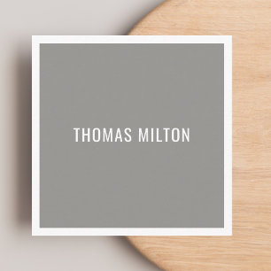 Tarjeta De Visita Cuadrada Elegante minimalista gris blanco Consultor