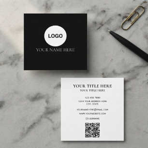 Tarjeta De Visita Cuadrada Elegante Minimalista Personalizada Profesional Neg