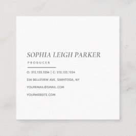 Tarjeta De Visita Cuadrada Elegante | Minimalista tipografía moderna rosa sim