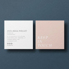 Tarjeta De Visita Cuadrada Elegante | Minimalista tipografía moderna rosa sim