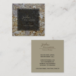 Tarjeta De Visita Cuadrada Elegante Moda de Gris Granito, Arroz y Taupe Pinta