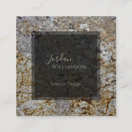 Tarjeta De Visita Cuadrada Elegante Moda de Gris Granito, Arroz y Taupe Pinta