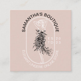 Tarjeta De Visita Cuadrada Elegante Moda de lencería interior femenina
