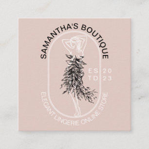 Tarjeta De Visita Cuadrada Elegante Moda de lencería interior femenina