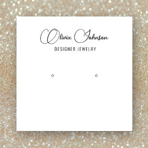 Tarjeta De Visita Cuadrada Elegante Moda Jewelry Earring Display