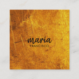 Tarjeta De Visita Cuadrada Elegante moda oro cuadrado moderno blanco minimali