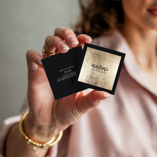 Tarjeta De Visita Cuadrada Elegante moda oro moderno cuadrado minimalista neg