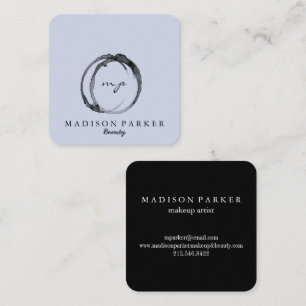 Tarjeta De Visita Cuadrada Elegante Moderno Champán Estilista de Belleza Abst