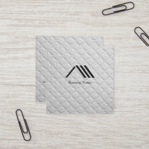 Tarjeta De Visita Cuadrada Elegante Moderno Clásico Logo Marfil Blanco