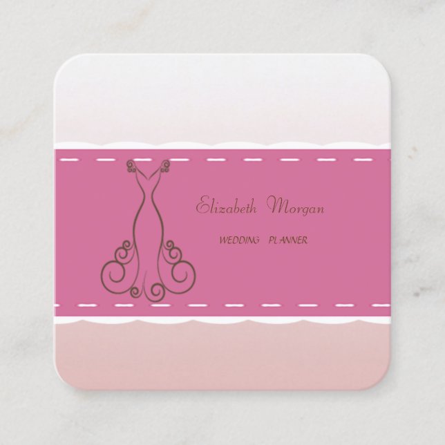 Tarjeta De Visita Cuadrada Elegante Moderno Profesional De Lujo,Vestido (Anverso)