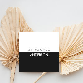 Tarjeta De Visita Cuadrada Elegante Monograma Moderno Mínimo