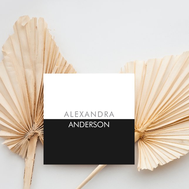 Tarjeta De Visita Cuadrada Elegante Monograma Moderno Mínimo (Elegant Modern Monogram Minimal Square Business Card)