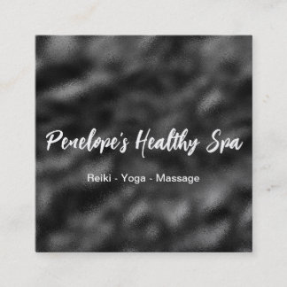 Tarjeta De Visita Cuadrada Elegante negro y blanco Minimalista