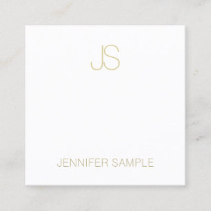 Tarjeta De Visita Cuadrada Elegante oro Monogramado Moderno Sleek Lujo
