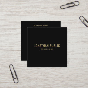 Tarjeta De Visita Cuadrada Elegante Oro Profesional Crear Texto Propio
