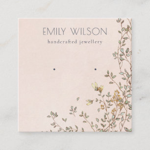 Tarjeta De Visita Cuadrada Elegante pantalla de auriculares Dusky Floral Rubo