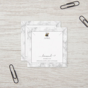 Tarjeta De Visita Cuadrada Elegante pantalla de collar de piedra de pájaro de