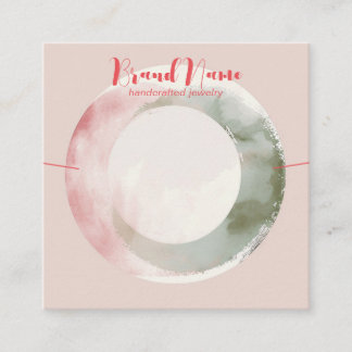 Tarjeta De Visita Cuadrada Elegante pantalla de collares de pincel rosa de Ru