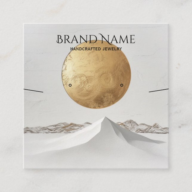 Tarjeta De Visita Cuadrada Elegante pantalla de joyería Gold Venus (Anverso)