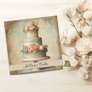 Tarjeta De Visita Cuadrada Elegante pastelería pastelería Chef Panadería Boda