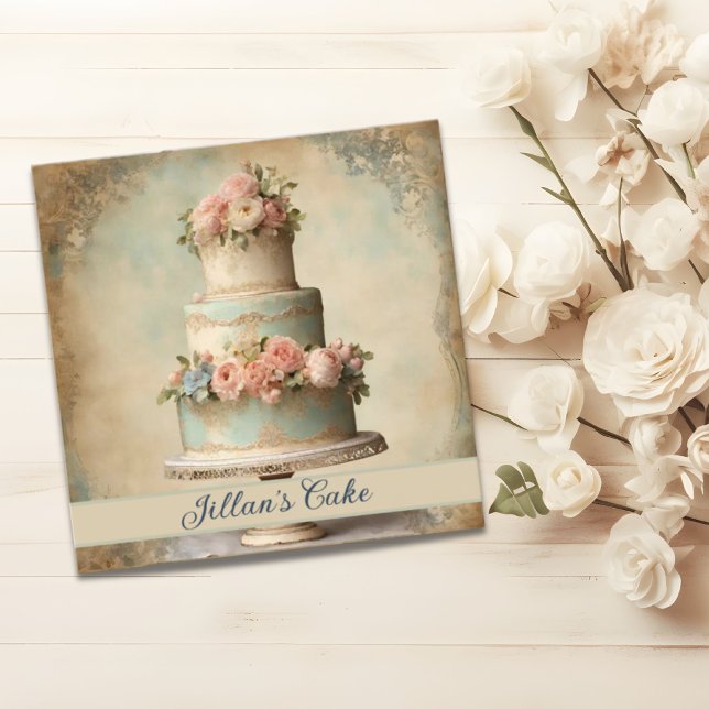 Tarjeta De Visita Cuadrada Elegante pastelería pastelería Chef Panadería Boda (Subido por el creador)