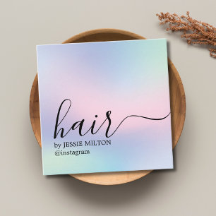 Tarjeta De Visita Cuadrada Elegante pasto negrita peluquero